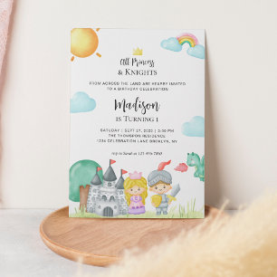 Kleine Ridder en Prinses Kasteel Kinderen Verjaard Kaart