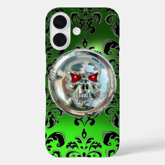 KLEINE RIDERS EMERALD GREEN BLACK DAMASK GEM Case-Mate iPhone CASE (Achterkant)