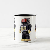 Kleine robot x3 tweekleurige koffiemok (Center)