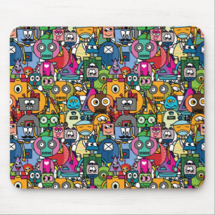 Kleine robots patroon bevestigen muismat