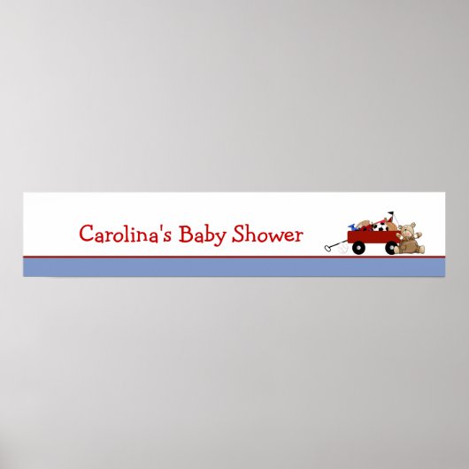 Kleine rode Baby shower banner Poster (Voorkant)
