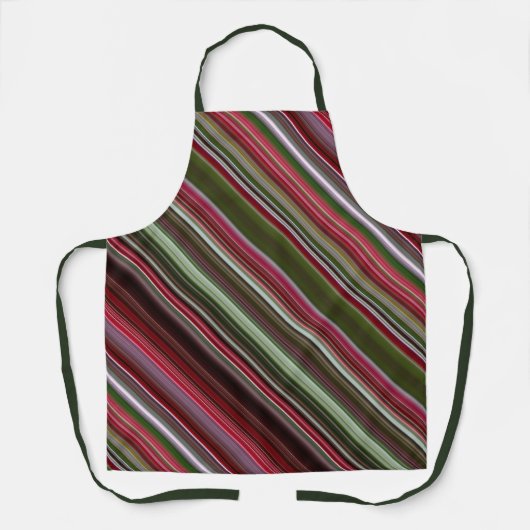 Kleine rode bessen rode en groene streep schort (Voorkant)