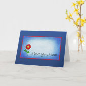 Kleine Rode Bloem Moederdag Kaart (Gele Bloem)