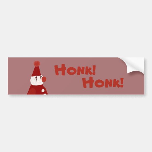 Kleine rode clown "Honk! Eikel!" Bumpersticker (Voorkant)