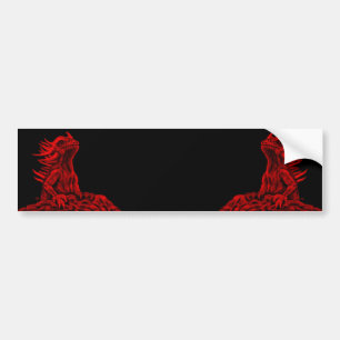 Kleine rode draak bumpersticker