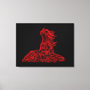 Kleine rode Draak Canvas Afdruk