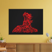 Kleine rode draak canvas afdruk (Insitu (Woonkamer))