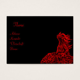 Kleine rode draak visitekaartje