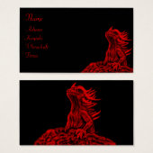 Kleine rode draak visitekaartjes (Voorkant /achterkant)