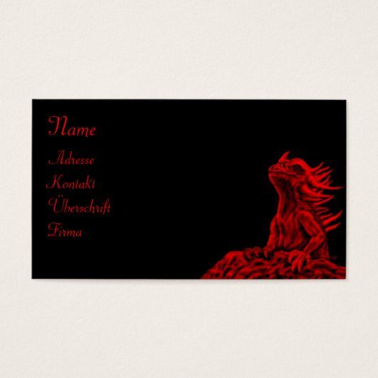 Kleine rode draak visitekaartjes (Voorkant)