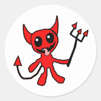 Kleine rode duivel ronde sticker