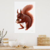 Kleine rode eekhoorn afdrukken poster (Keuken)
