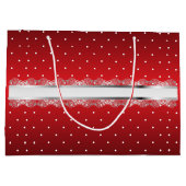 Kleine rode en witte pooldots large cadeauzakje (Achterkant)