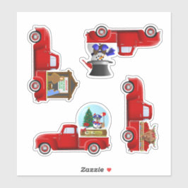 Kleine Rode Kersttruck Stickers