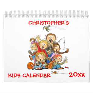 Kleine rode Kinder kalender Funny Calendar voor Ki
