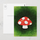 Kleine rode paddenstoel briefkaart (Voorkant / Achterkant)