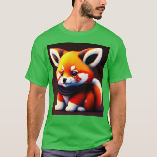 Kleine rode Panda met Paarse Syal T-shirt