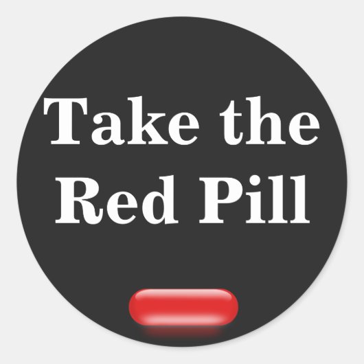 Kleine rode pil ronde sticker (Voorkant)