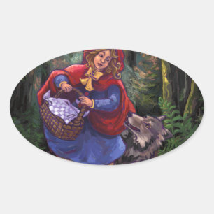 Kleine rode roodhars ovale sticker