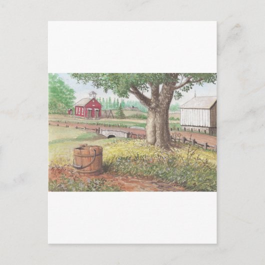 Kleine Rode School House Briefkaart (Voorkant)