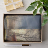 Kleine rode schuur met keramische potten tissuepapier (Geschenk)