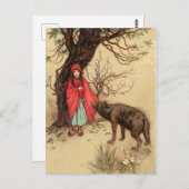 Kleine rode slechthout feiale tas briefkaart (Voorkant / Achterkant)