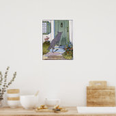 Kleine rode sleedoorn: Wolf aan de deur Poster (Keuken)