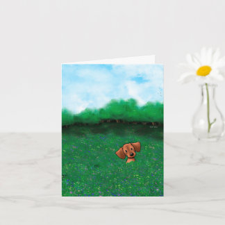 Kleine rode teckel hond kaart