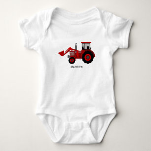 Kleine rode tractor romper