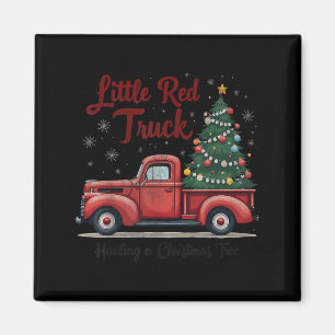 Kleine Rode Truck met een Kerstboom Familie M Magneet