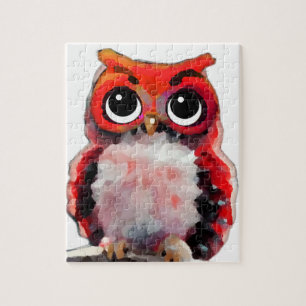 Kleine rode uil legpuzzel