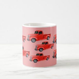 Kleine rode vrachtwagen -  auto's koffiemok