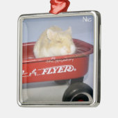 Kleine Rode Wagon. Metalen Ornament (Links)