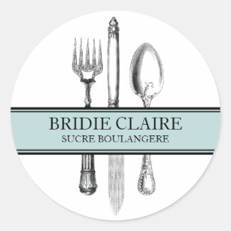 Kleine ronde elegante bestek Stickers
