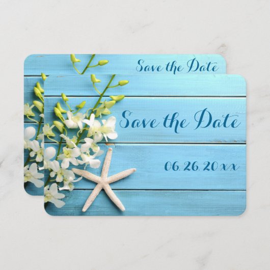 Kleine Ronde Zeesterren Bewaar De Datum Kaarten Or (Voorkant / Achterkant)