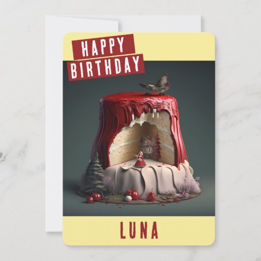 Kleine Roodkapje Verjaardag Kaart (Voorkant)