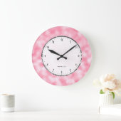Kleine roze abstracte faux glitter grote klok (Huis)