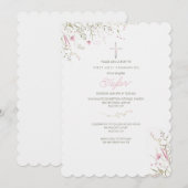 Kleine Roze Bloemen Kaart (Voorkant / Achterkant)