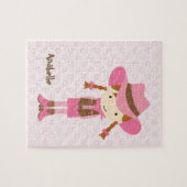 Kleine Roze Cowgirl {roodkop} Legpuzzel (Horizontaal)