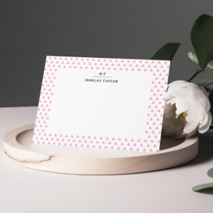 Kleine roze driehoeken gepersonaliseerde notitieka notitiekaartje