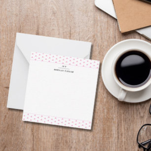 Kleine roze driehoeken gepersonaliseerde notitieka notitiekaartje