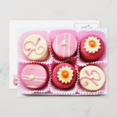 Kleine roze en witte chocolade briefkaart (Voorkant / Achterkant)