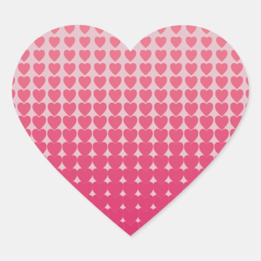 Kleine roze hartjes patroon hart sticker (Voorkant)