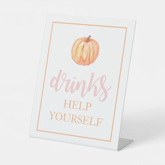 Kleine roze Herfst Birthday Drink Pe Reclamebord Met Voetstuk (Voorkant)
