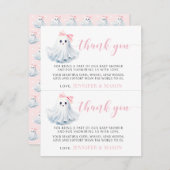 Kleine Roze Kleine Baby Boo Douche Bedankt Kaarten (Voorkant / Achterkant)