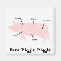 Kleine roze piggie met smaakvolle labels