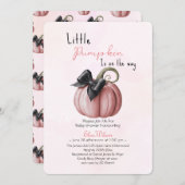 Kleine roze pompoenboog is onderweg2 kaart (Voorkant / Achterkant)