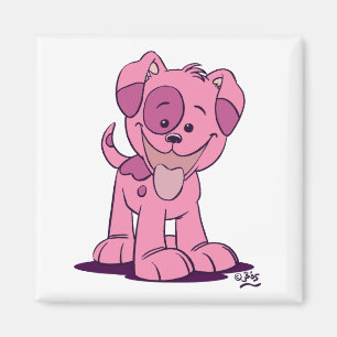 Kleine roze puppy magnet magneet