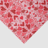 Kleine roze rode harten Valentijnen Tissuepapier (Detail)
