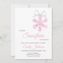 Kleine Roze Sneeuwvlok Meisje Baby Shower
